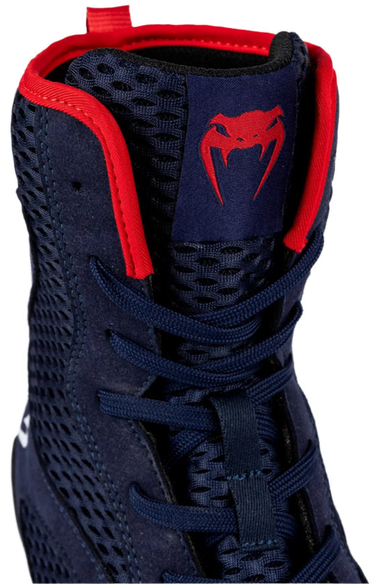 Venum Contender Boxing Shoes - Navy Blue/Red