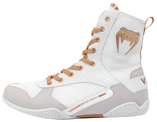Venum Elite Boxing Shoes - White/Gold
