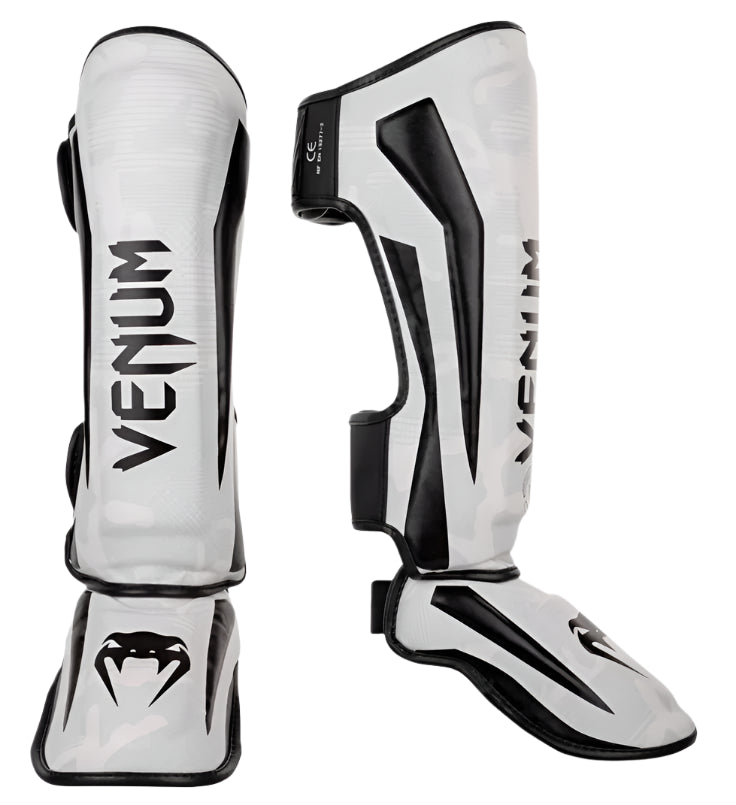 Venum Elite Shin Guards - White/Camo