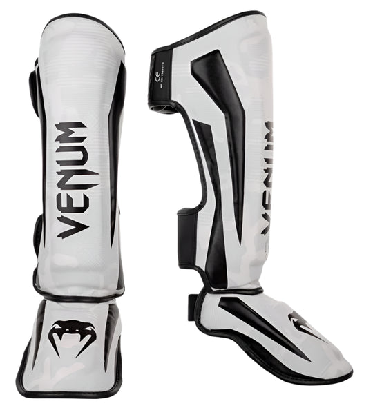 Venum Elite Shin Guards - White/Camo