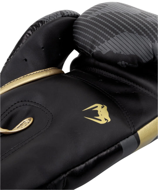 Venum Elite Boxing Gloves - Dark Camo/Gold