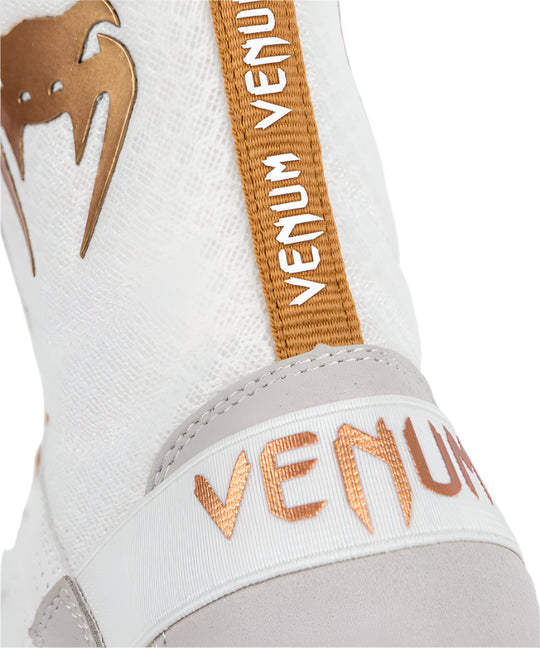 Venum Elite Boxing Shoes - White/Gold
