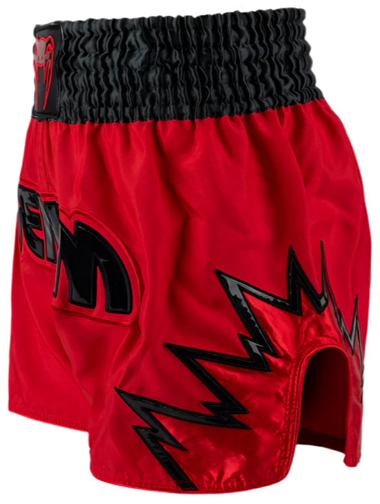 Venum Inferno Muay Thai Shorts - Red/Charcol Grey/Black