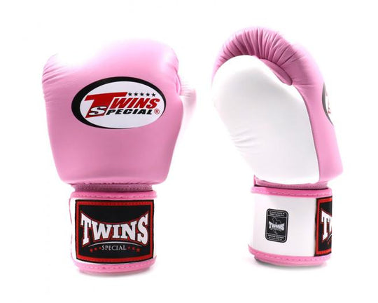 Twins Special Boxing Gloves - White/ Pink