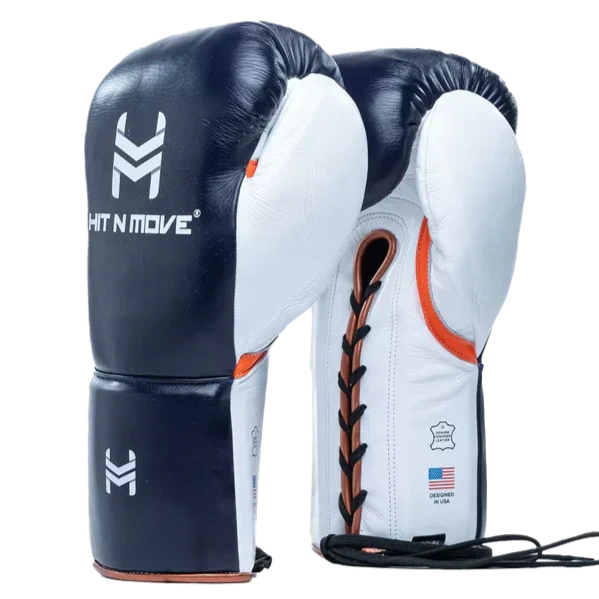 Hit N Move Horse Hair Suvari Boxing Gloves - Lace Up - Deep Blue
