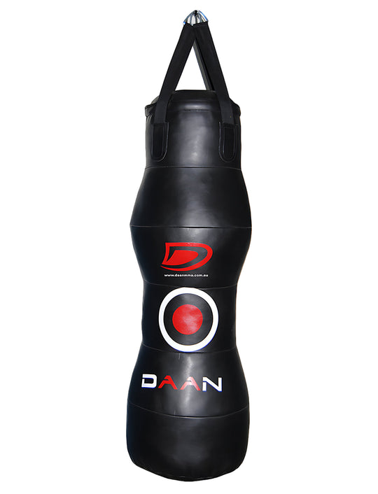 DAAN MMA Leather Floor to Ceiling Muay Thai Boxing Punching Bag - Black