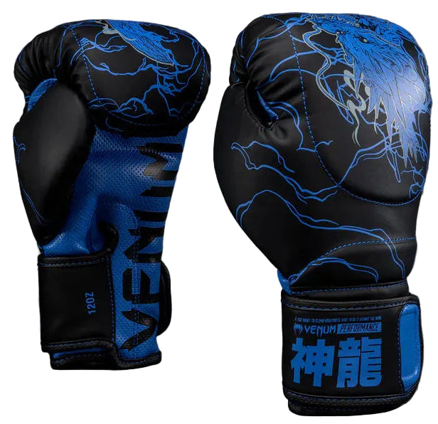 Venum Thunder Dragon Boxing Gloves - Black/Royal Blue