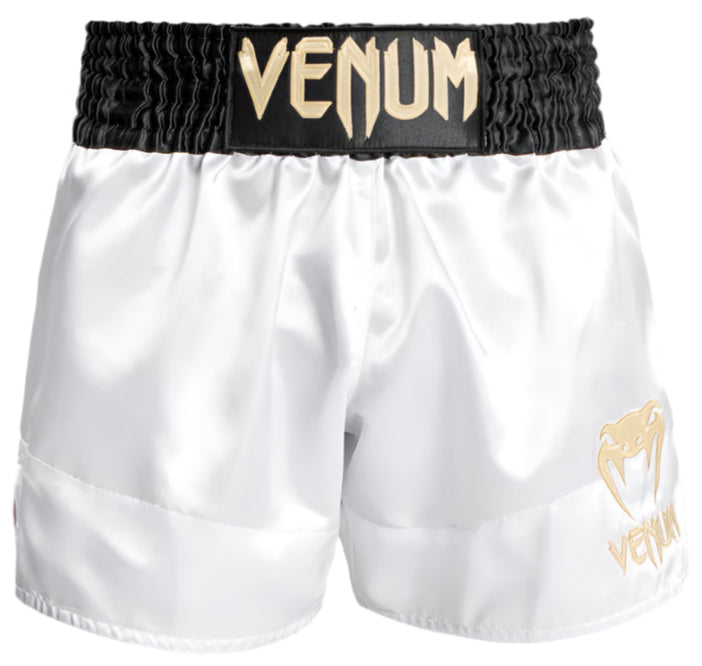Venum Classic Muay Thai Short - White/Gold/Black