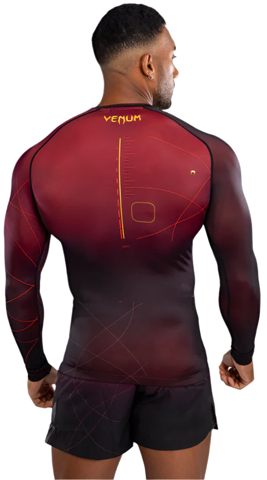 Venum Tactical XT Men's Long Sleeve Rashguard - Black/Burgundy/Gold
