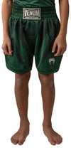 Venum Attack Kids Boxing Shorts - Forest Green/ Off White