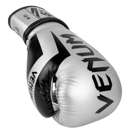 Venum Elite Boxing Gloves - Silver/Black