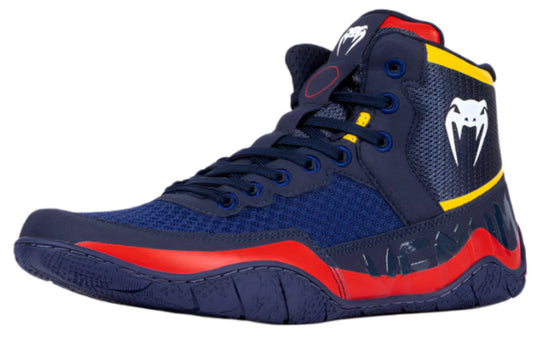 Venum Elite Wrestling Shoes - Blue/Yellow