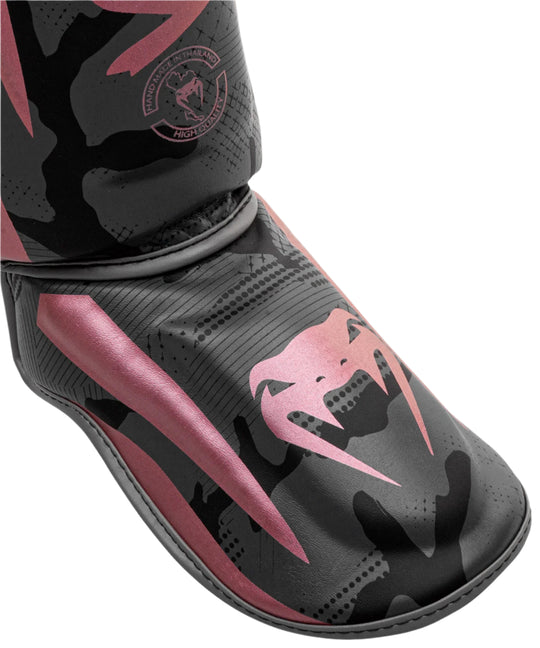 Venum Elite Shin Guards - Black/Pink Gold