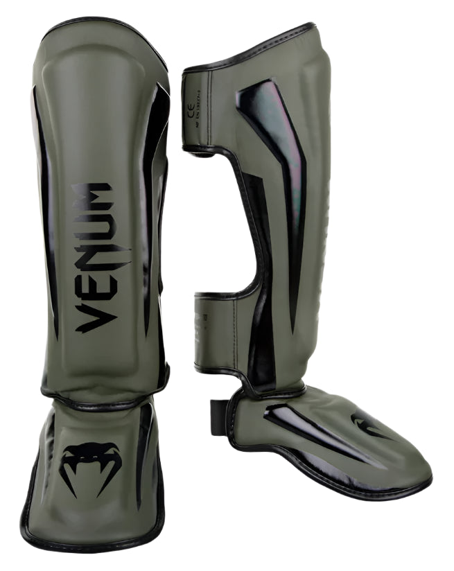Venum Elite Standup Shin Guards - Khaki/Black