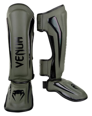 Venum Elite Standup Shin Guards - Khaki/Black