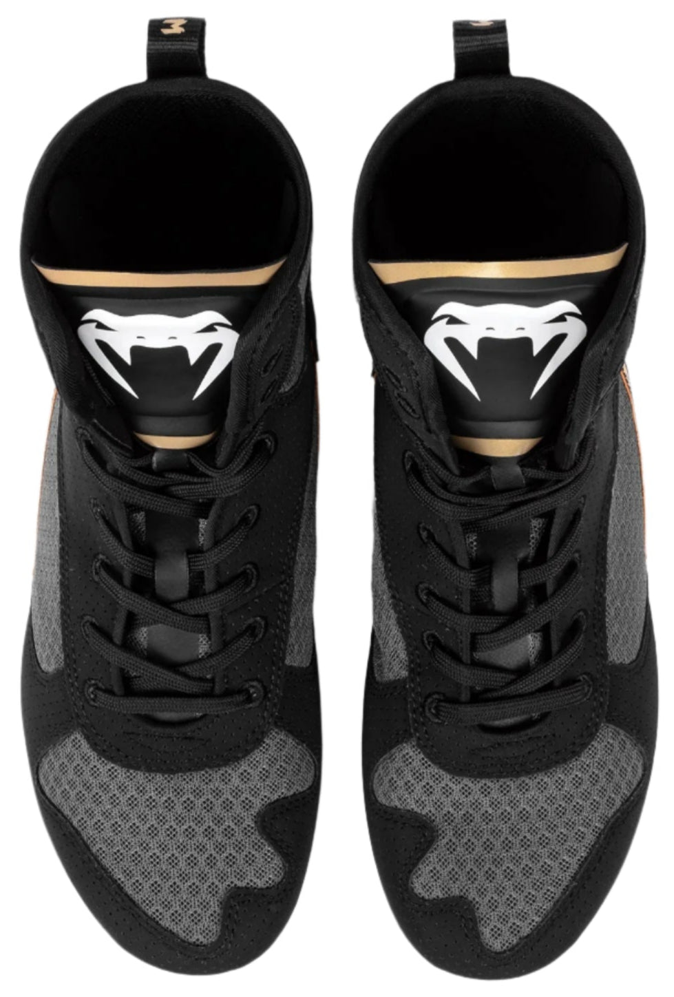 Venum Elite Boxing Shoes - Black/White/Gold