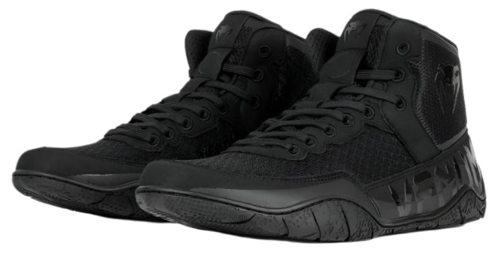 Venum Elite Wrestling Shoes - Black/Black