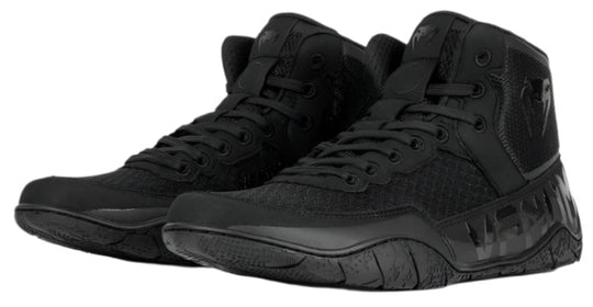 Venum Elite Wrestling Shoes - Black/Black