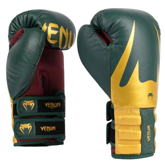 Venum Reverso Boxing Gloves - Emerald Green/Gold