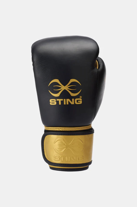 Sting Evolution Boxing Gloves - Black/Gold - 12Oz