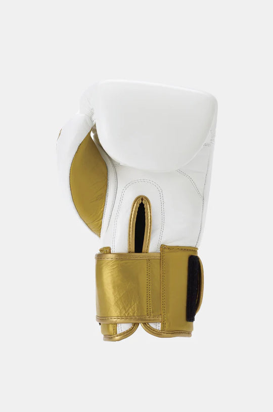 Sting Evolution Velcro Boxing Gloves - White/Gold - 12Oz