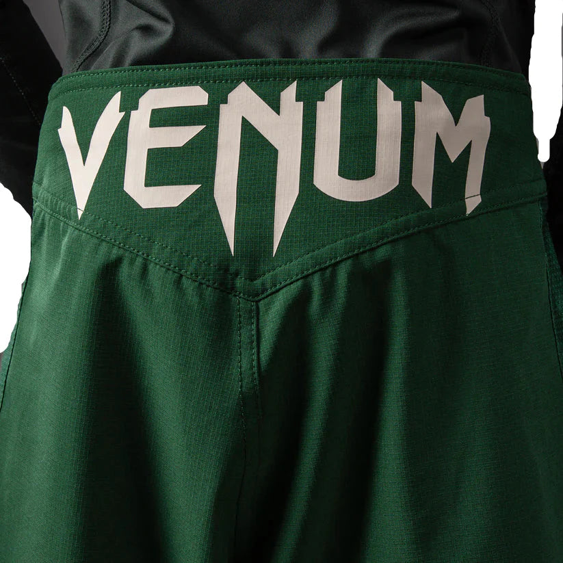 Venum Attack Kids Fightshorts - Forest Green/ Off White