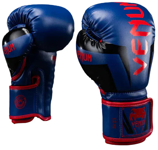 Venum Elite Boxing Gloves - Dark Blue/Red