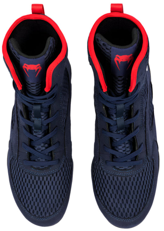 Venum Contender Boxing Shoes - Navy Blue/Red