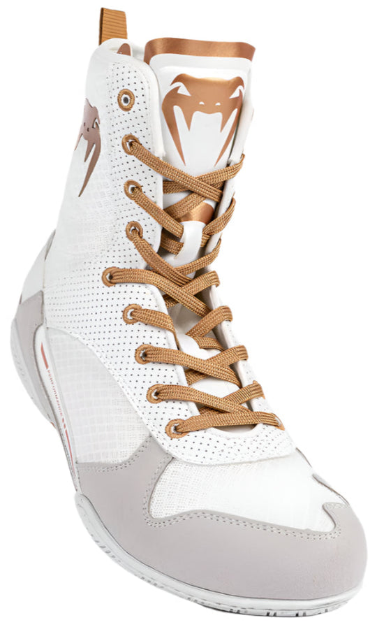 Venum Elite Boxing Shoes - White/Gold