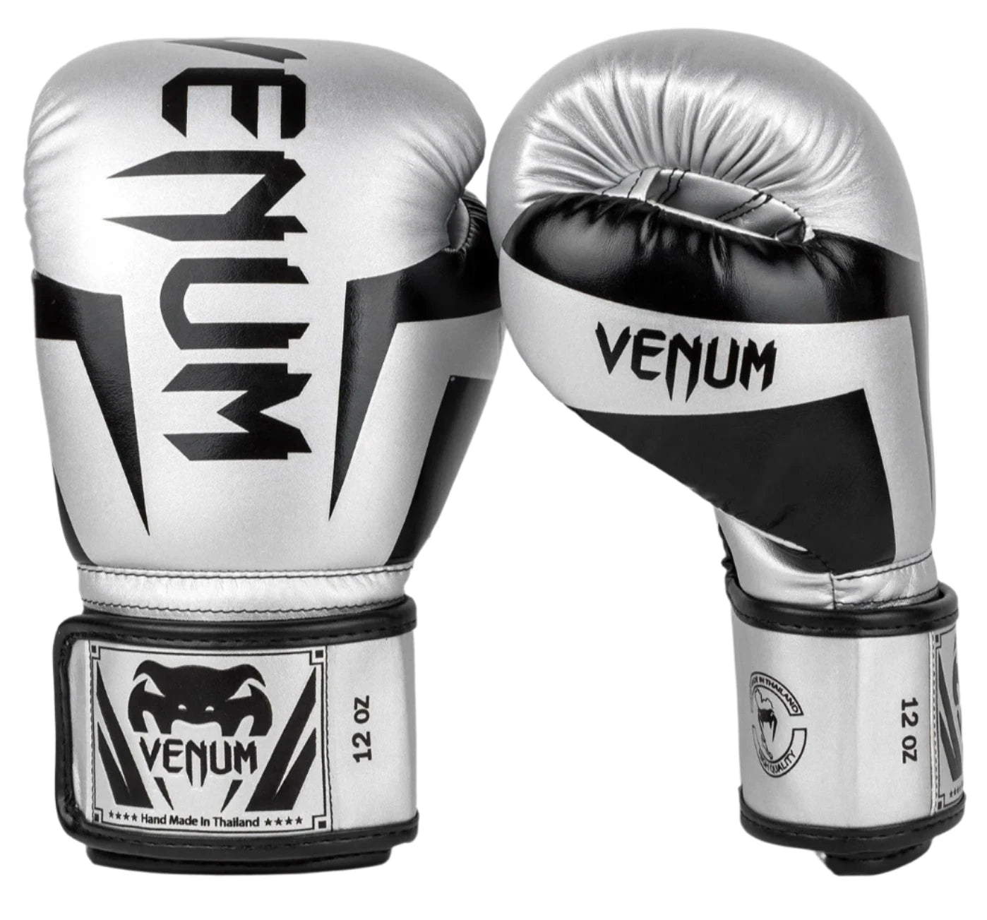 Venum Elite Boxing Gloves - Silver/Black