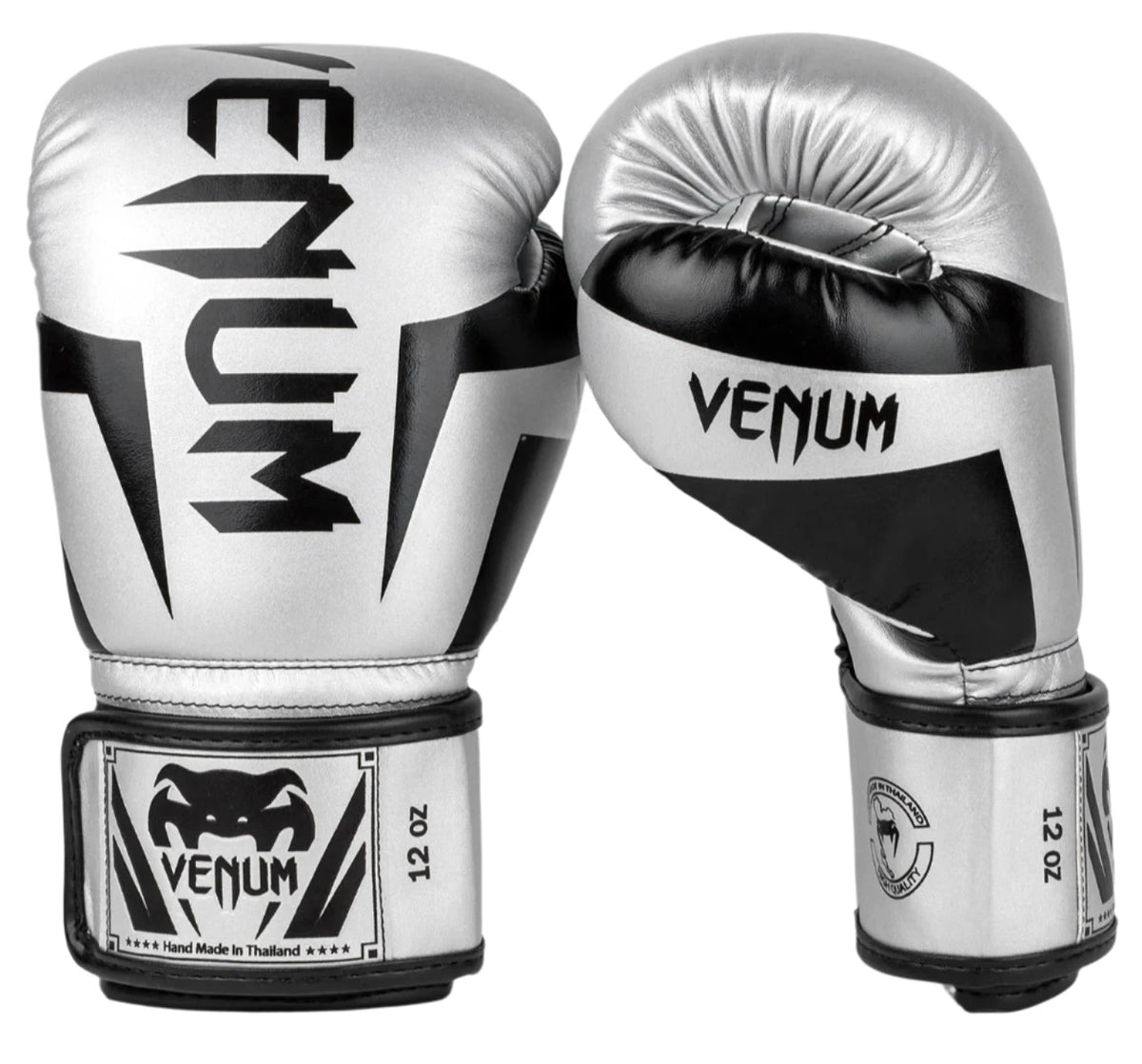 Venum Elite Boxing Gloves - Silver/Black