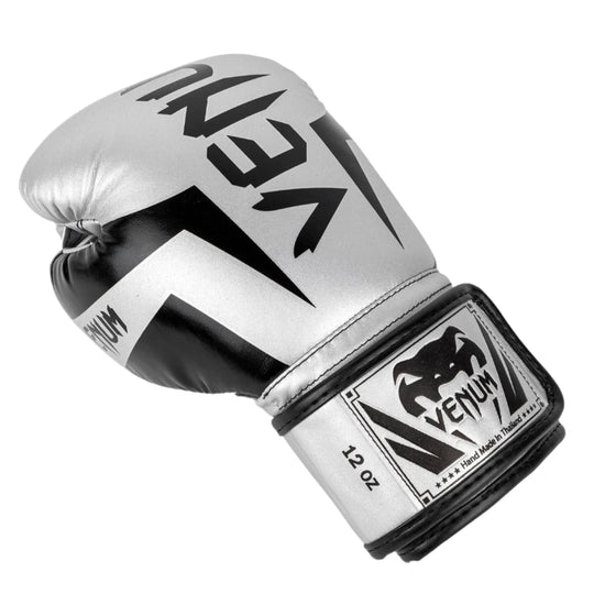 Venum Elite Boxing Gloves - Silver/Black