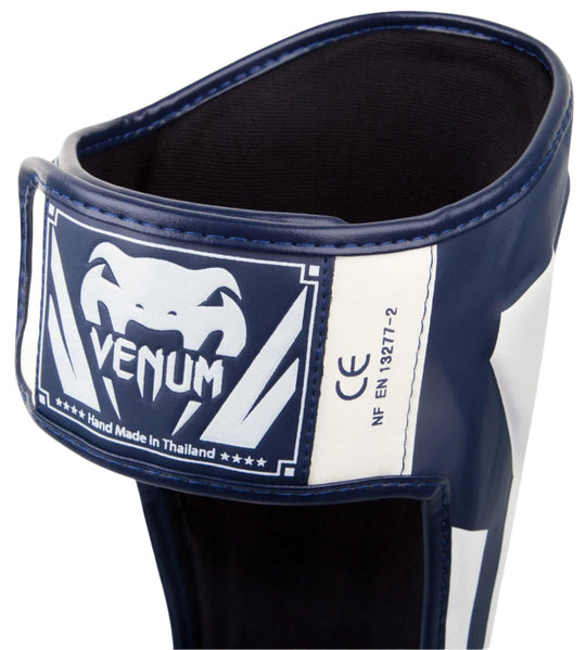 Venum Elite Standup Shin Guards - White/Navy Blue