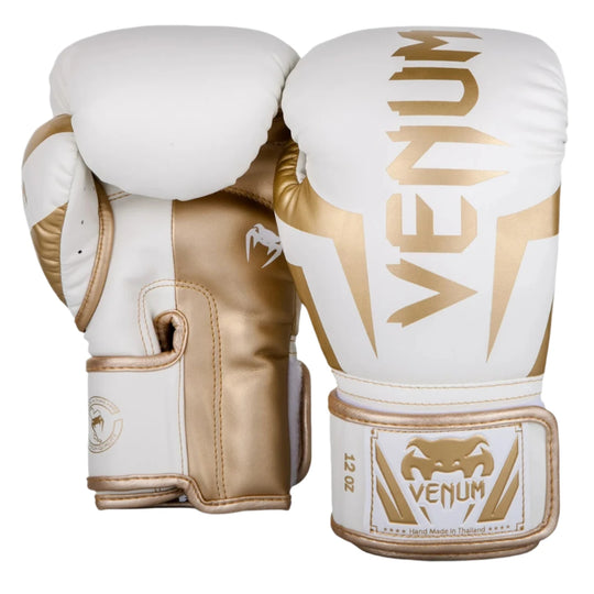 Venum Elite Boxing Gloves - White/Gold