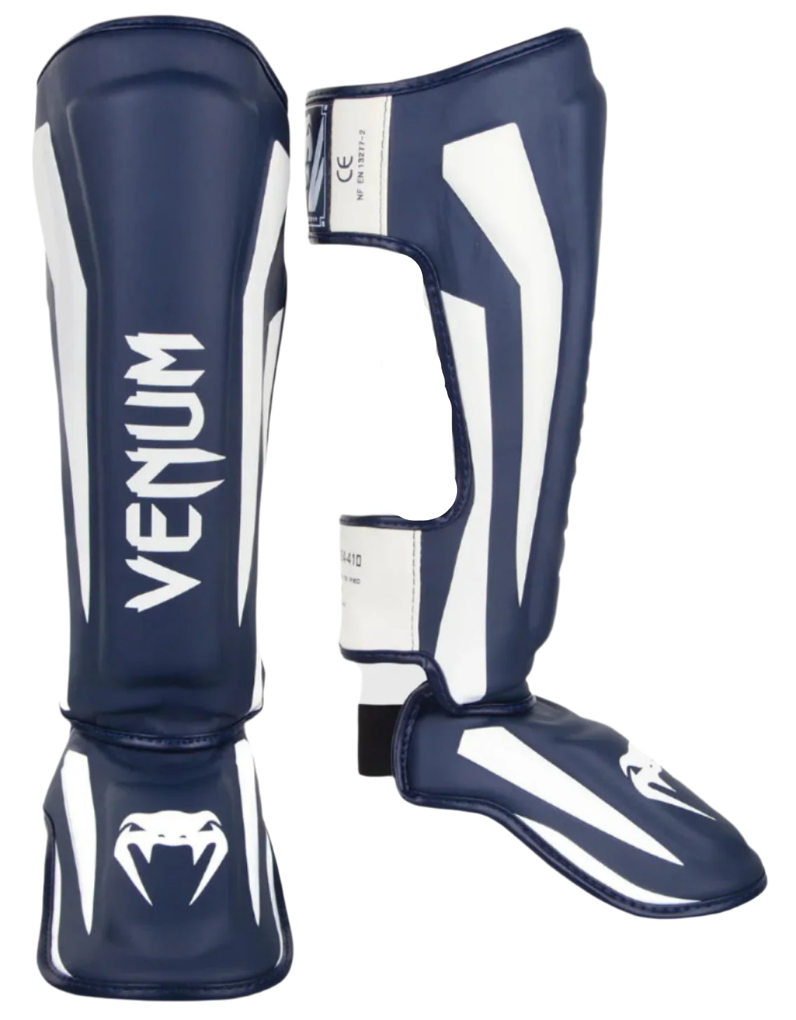 Venum Elite Standup Shin Guards - White/Navy Blue