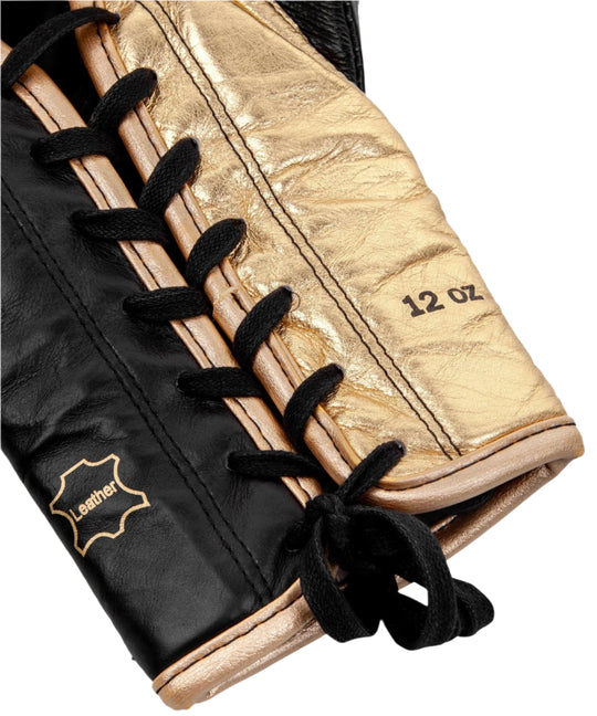 Venum Shield Pro Boxing Gloves - With Laces - Black/Gold
