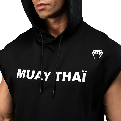 Venum VT Muay Thai Sleeveless Hoodie - Black/White