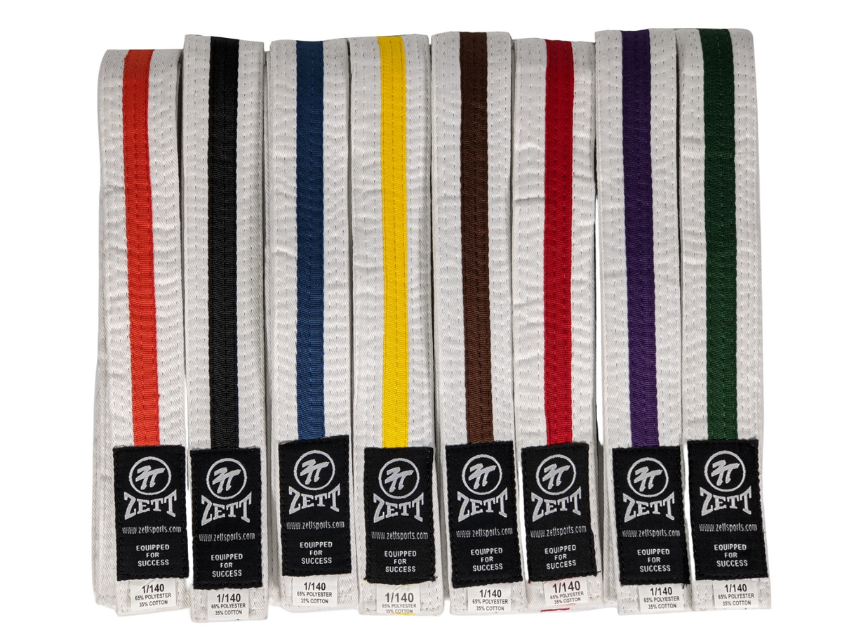 Zett White Belt With Colour Stripe