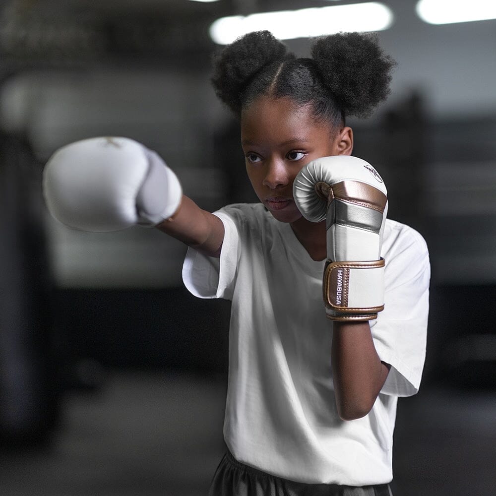 Hayabusa T3 Youth Boxing Gloves - White/Gold