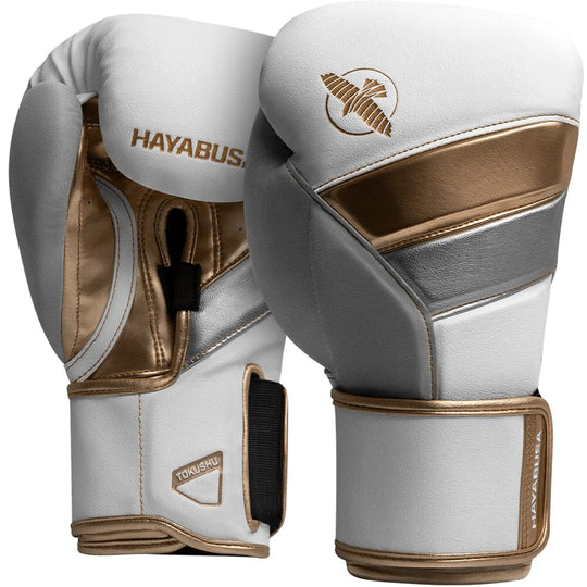 Hayabusa T3 Youth Boxing Gloves - White/Gold