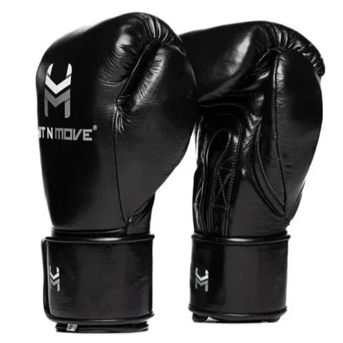 Hit N Move Horse Hair Suvari Boxing Gloves - Hook & Loop - Black