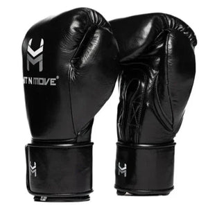 Hit N Move Horse Hair Suvari Boxing Gloves - Hook & Loop - Black