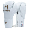 Hit N Move Boxing Fight Gloves - Lace Up - White