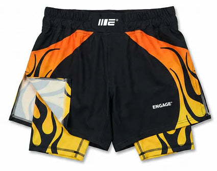 Engage Nebula 2-in-1 Hybrid Shorts - Orange