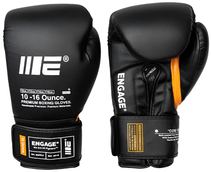 Engage W.I.P Series Boxing Gloves - Velcro - Black