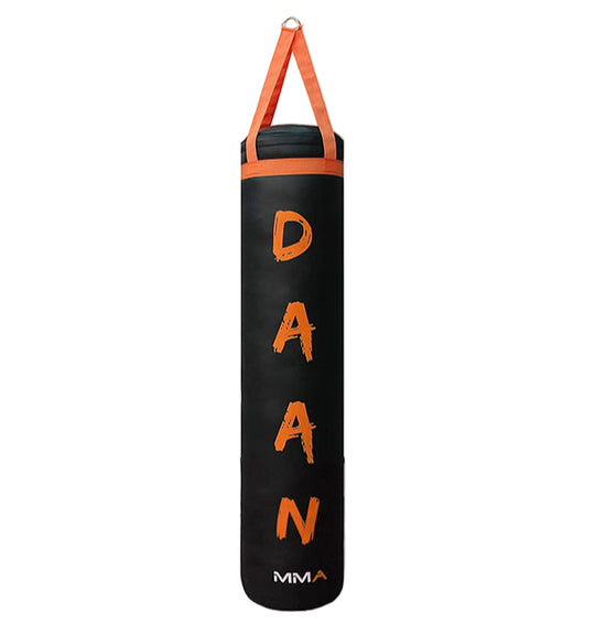 DAAN MMA Leather Boxing Punching Bag - Black/Orange