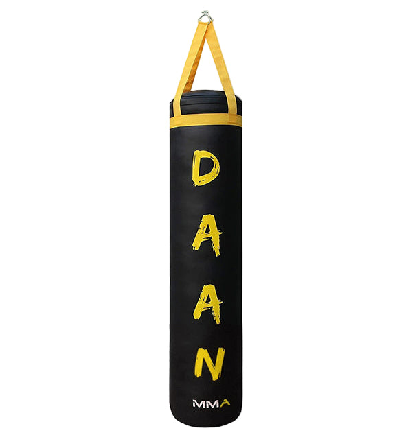 DAAN MMA Leather Boxing Punching Bag - Black/Yellow