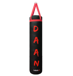 DAAN MMA Leather Boxing Punching Bag - Black/Red