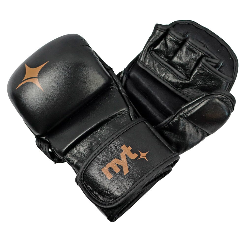 NYT Leather 7oz MMA Sparring Gloves Hybrid Gloves NYT