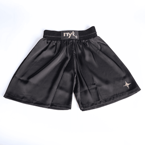 NYT Satin Boxing Shorts - Black/Sand